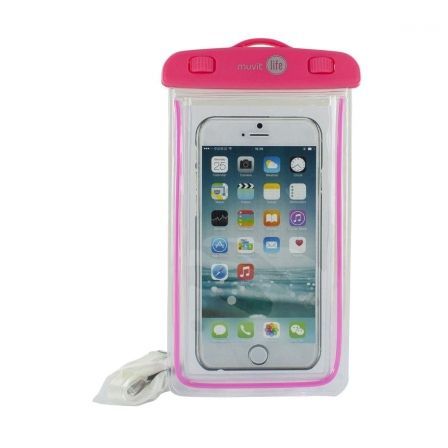 Muvit Life Funda Acuática Rosa Transparente para Dispositivos de hasta 6.2 pulgadas IPX8 con Correa Muvit Life Funda Acuática Rosa Transparente para Dispositivos de hasta 6.2 pulgadas IPX8 con Correa